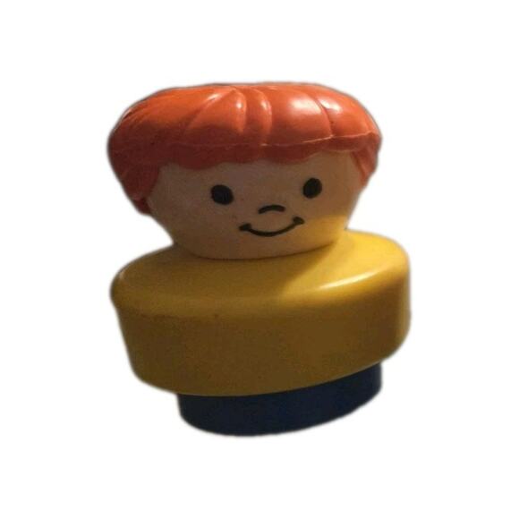 Vintage Fisher Price Little People Cowboy Saloon Yellow Hat Chunky Figure 1990 - Picture 2 of 3